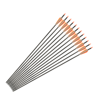 Flèche de tir à l'arc assemblée, fletting de 5 pouces, plume rouge de 31 pouces de long et flèches d'arc en bois