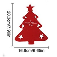 Porte-couverts en feutre pour sapin de Noël, pochette pour vaisselle, décoration de table de fête de Noël, tapis pour couteau et fourchette, sac à couverts, set de table