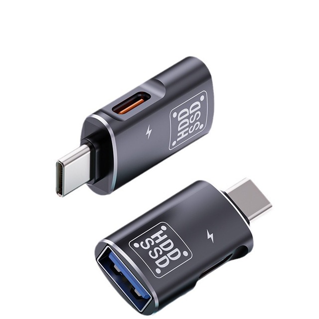 USB 3.0 Type C Female to Type C Male 2-in-1 OTG Adapter for Xiaomi iPhone Samsung Mobile Phones-New