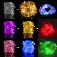 Guirlandes lumineuses LED IP65 pour extérieur, 8 modes, alimentées par énergie solaire, lumières féériques pour Noël, jardin, cour, étanches, blanc chaud 3500K