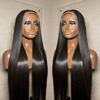 Perruque frontale lisse en cheveux humains vierges vietnamiens bruts, sans colle, pour femmes noires, vente en gros par des fournisseurs réputés