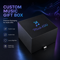 Boîte cadeau de luxe personnalisée avec logo pour les marques de musique, emballage en papier rigide noir avec style de présentation haut de gamme