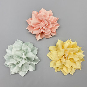 Fleur de lotus en tissu multicouche 12 cm, fournitures de bricolage pour cheveux, chaussures, sacs, vêtements et accessoires - Product Image 4