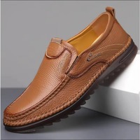 Nouvelle Arrivée Été Transfrontalière Grande Taille Mocassins Respirants en Cuir Pleine Fleur à Enfiler Élégants Chaussures Décontractées pour Hommes
