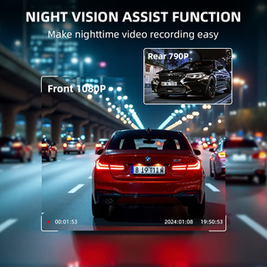 Caméra embarquée 1080P vision nocturne WiFi avec détection de mouvement et enregistrement en boucle pour vue avant et arrière - Product Image 1
