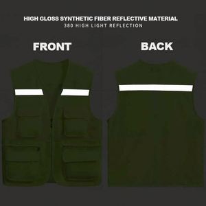 Customized Mesh <b>Reflective</b> Vest <b>Jacket</b> Work Clothes Shirt Construction Clothing Safety Work <b>Reflective</b> Vest With Pocket Logo - Product Image 4