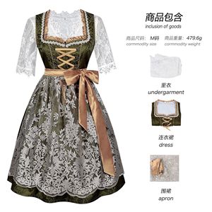 Vestidos Dirndl para <span class=keywords><strong>mujer</strong></span>, <span class=keywords><strong>Oktoberfest</strong></span> alemanes de disfraces tradicionales, trajes auténticos de cerveza Dirndl, <span class=keywords><strong>vestido</strong></span> bávaro para <span class=keywords><strong>mujer</strong></span> - Product Image 3