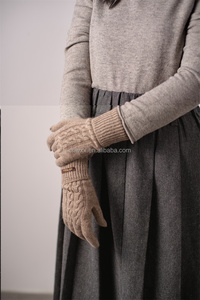 Guantes de Cachemira auténtica <span class=keywords><strong>100</strong></span>% para mujer, mitones de dedo completo de punto elástico suave y cálido para escenas de esquí de invierno - Product Image 5