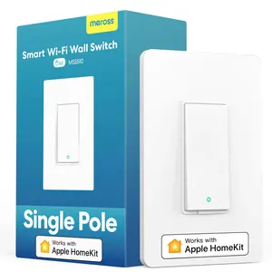 3 Way Interruptor Inteligente, Meross Smart Switch HomeKit, Alexa, Assistente do Google SmartThings. 2.4Ghz WiFi luz interruptor fio neutro R