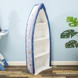 Mediterranean Boat Shaped <b>Cabinet</b> Set 3 Piece Wood Storage Living Room Furniture - Product Image 2