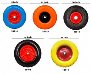 3.00-8 3.50-8 3.50-4 4.00-6 4.00-8 rodas de enchimento de espuma PU rodas sólidas pneu de carrinho de mão de poliuretano de 6-16 polegadas
