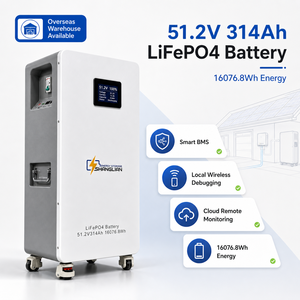 ก้อนแบตเตอรี่ LiFePO4 314Ah 51.2V ลึก16kWh ก้อนแบตเตอรี่ลิเธียมไอออนสำหรับระบบสุริยจักรวาลนอกกริด - Product Image 1