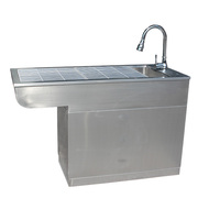 Longermay Chien Chat Traitement Table De Toilettage Pour Animaux De Compagnie En Acier Inoxydable Pet Vet Examen Table D'élimination