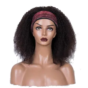 4B4C Afro Kinky Curly Headband วิกผมผมมนุษย์บราซิล Headband Wigs ผู้หญิงทำวิกผมความหนาแน่น130%
