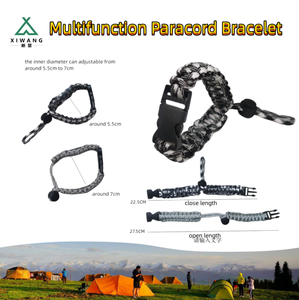 JLW0621 cuerda de paracord 550 pulsera de supervivencia táctica para hombres pulsera ajustable de siete núcleos para cuerda pulsera de emergencia trenzada - Product Image 3