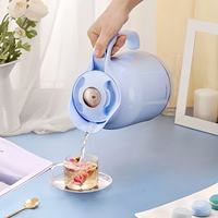 PINKAH Termo de Doble Pared con Aislamiento al Vacío, Jarra de Vidrio de 1.5L/50oz con Tapa de Plástico y Aguja de Temperatura