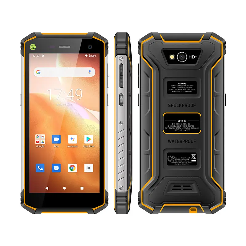 V31D-EX ใบรับรอง ATEX ป้องกันการระเบิด Android11 สมาร์ทโฟนที่ทนทานโซน II โทรศัพท์มือถือ Dual Sim