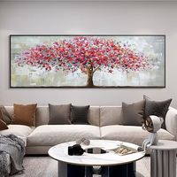 Peinture abstraite moderne Art Déco personnalisée encadrée, arbres noirs, toile en cristal, impression UV haute résolution, art mural suspendu pour salon