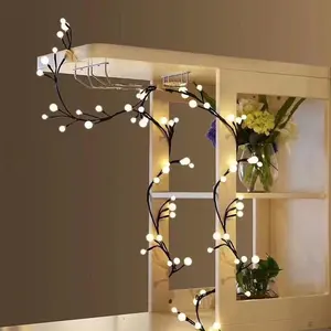 Ev dekor için asma ağacı bükülebilir LED şube ışıkları sıcak beyaz ağaç ışıkları kapalı söğüt asma ışıkları