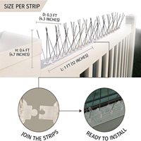 Répulsif anti-oiseaux GE 5 rangées 40 pointes en acier inoxydable, base en plastique solide, écologique, piège à picots pour pigeons