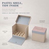 Boîte cadeau rigide en papier, forme personnalisée, bicolore mat, avec couvercle à charnière et insert pour bouteille, pour le stockage d'huiles essentielles d'aromathérapie