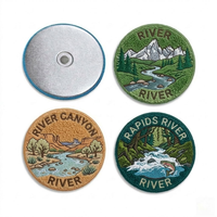 Badges personnalisés en émail chenille avec broderie, motifs paysages de montagne modernes et traditionnels, pour souvenirs et clubs