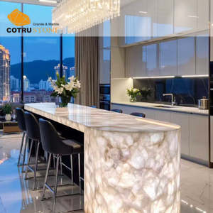 <span class=keywords><strong>Comptoirs</strong></span> en quartzite Cristallo Cotrustone, polis, translucides, pour <span class=keywords><strong>cuisine</strong></span> <span class=keywords><strong>de</strong></span> villa ou d'hôtel - Product Image 1