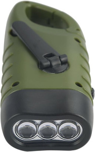 Customizable Outdoor Generation Camping <b>Flashlight</b> with LED Bulb ABS Body & Hook Emergency Solar Hand Cranking for Climbing - Product Image 2