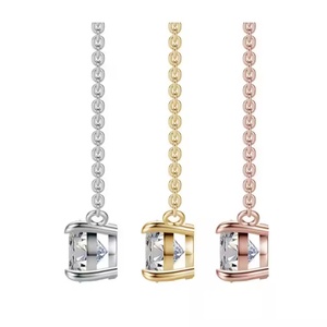 สร้อยคอทองคำแท้ 18K ประดับเพชรเลี้ยงในห้องปฏิบัติการทรงกลม รับรองโดย IGI พร้อมจี้ ของขวัญเครื่องประดับชั้นดี - Product Image 3