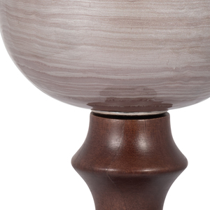 Portacandele Hurricane in Vetro e Legno di Mango, Candeliere per Centrotavola, Console e Decorazione per Caminetto - Product Image 3