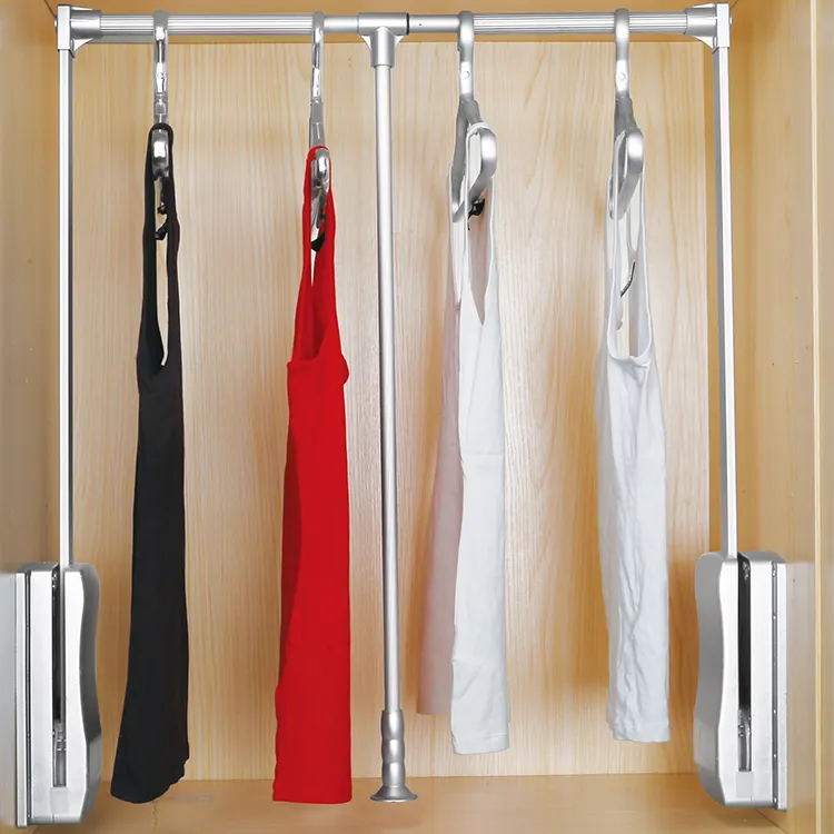 Lève-garde-robe pour vêtements Hanging Pull Down Clothes Hanger Soft close garde-robe ascenseur tringle de placard