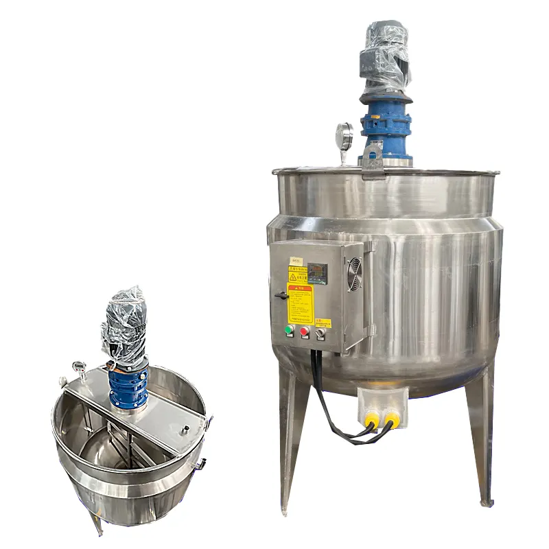 100L 200L 500L 1000L Thép Không Gỉ Emulsifying Homogenizer Hơi Nước Điện Trộn Tank Với Khuấy