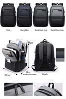 SHBOR Black Oxford Fashion Unisex Travel Daypack-Anti-Theft Kapasitas Besar (20-39L) Kompartemen Laptop Ringan Pegangan Lembut