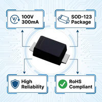 Diode de commutation de petit signal 1N4148W, 100V 300mA, montage en surface SOD-123