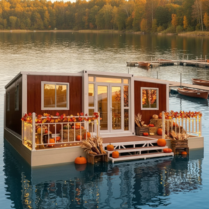 บ้านคอนเทนเนอร์แบบขยายได้สองปีกขนาด 20 ฟุต บ้านสำเร็จรูปแบบโมดูลาร์ บ้านพับได้ ห้องโถงขยายได้แบบสองปีก - Product Image 1