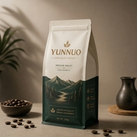Sacs à café personnalisés imprimés 250g 500g à fond plat, sachets de café scellés sur huit côtés 12oz avec valve et fermeture éclair