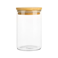 Keukenaccessoires Luchtdichte voedselbewaarcontainer Hoge borosilicaat glazen pot met bamboe deksel voor koffiebonen, granen, noedels