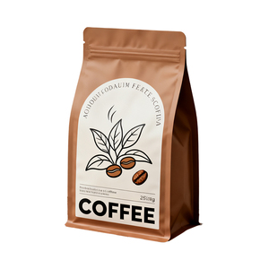 ถุงกาแฟพิมพ์ลายตามสั่ง เคลือบลามิเนต ปิดผนึกด้วยความร้อน พร้อมวาล์วและซิปล็อค บรรจุภัณฑ์พลาสติกสำหรับเมล็ดกาแฟ ถุงซีลแปดด้าน - Product Image 1