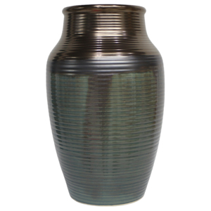 Vaso in Ceramica Scanalato Alto con Profilo Arrotondato, Vaso Decorativo per Fiori per Soggiorno e Arredamento Casa - Product Image 1