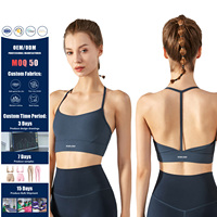 Haut court de sport pour femme, grande taille, léger, haute maintien, col en U, dos en T, respirant, avec coussinets amovibles, pour le yoga et le sport