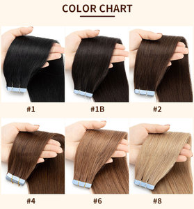 Tape in <strong>Human</strong> <strong>Hair</strong> Extensions 12&quot;-24&quot; Natural Straight Blonde Skin Weft Invisible No <strong>Remy</strong> Tape on <strong>Human</strong> <strong>Hair</strong> 20pcs