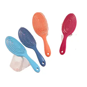 Hollow Mosquito-repellent Comb for Hair Conditioner Hand-held Ribs Comb Candy-colored Wet and Dry Comb Plastic Handheld 10pcs