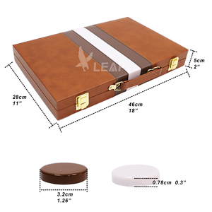 Set di Backgammon in pelle da viaggio da 18 pollici 46*28*5cm in pelle portatile in PVC Backgammon 15 Set a <span class=keywords><strong>dama</strong></span> - Product Image 2