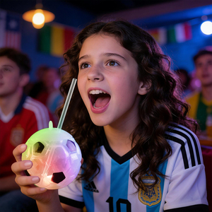 17oz PS/PET LED Light with Battery Football Drink/Juice <strong>Cups</strong> for Outdoor/Indoor Sport Events-Factory Price Environment-Friendly - Product Image 3