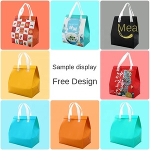 Bolsa Térmica para Almuerzo, Reciclable, No Tejida, Aislada, Resistente al Aceite, Impermeable, con Asa de Parche Impreso con Serigrafía, para Sándwiches y Ensaladas - Product Image 3