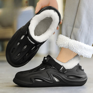 Chaussons chauds en polaire pour hommes, chaussures décontractées à plateforme pour l'automne et l'hiver, <span class=keywords><strong>sabots</strong></span> et mules en fourrure pour femmes - Product Image 3