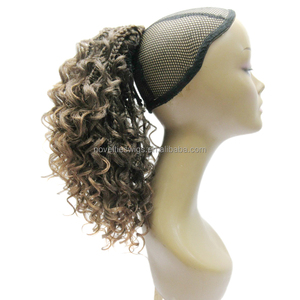Postizo de Cabello Largo y Ondulado con Cordón Ajustable y Trenza para Mujeres Negras - Product Image 3