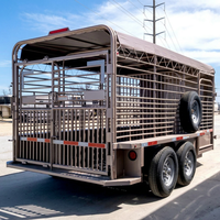 Semi-remorque en acier robuste pour le transport de bétail, moutons et porcs, équipement agricole de qualité supérieure, fourni par l'usine
