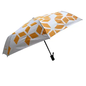 环保再生宠物促销紫外线定制雨伞带标志印花防雨防紫外线可折叠3自动折叠伞