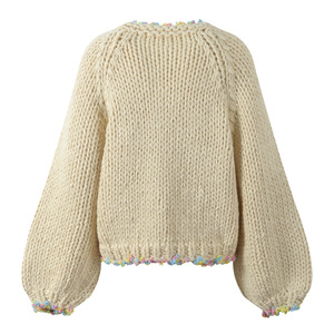 Otoño Invierno nuevo botón <span class=keywords><strong>de</strong></span> una sola botonadura <span class=keywords><strong>de</strong></span> lana <span class=keywords><strong>de</strong></span> punto grueso holgado <span class=keywords><strong>de</strong></span> moda juvenil cuello <span class=keywords><strong>de</strong></span> punto cárdigan suéter abrigo - Product Image 2